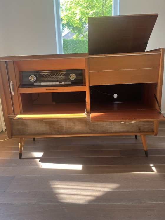 Vintage Radio Cabinet/Sideboard | Graetz Cantilene | 1960s – Wood (photo 9 of 9)