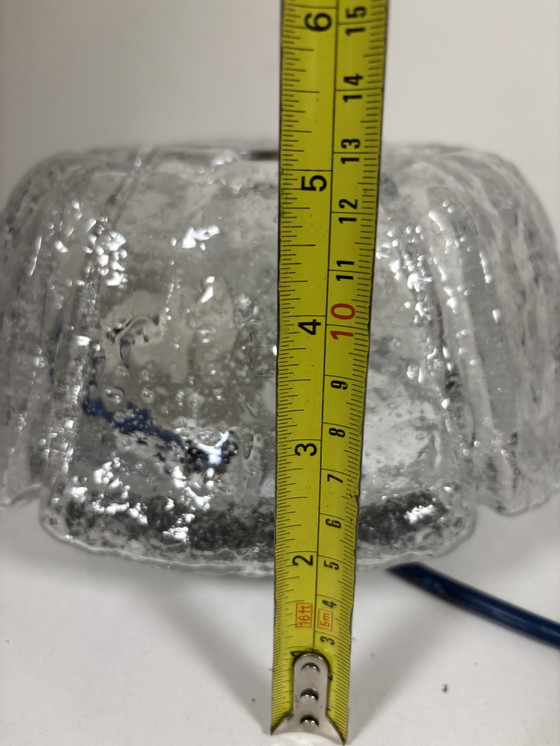 Image 1 of Vintage ice glass ceiling lamp by Glashütte Limburg, designed by Helena Tynell in the 1960s or 70s