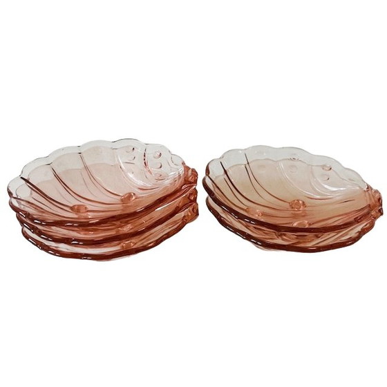 Image 1 of Set Stolze Hermanova-hut Artdeco schaaljes schelpvorm rosaline 1930's