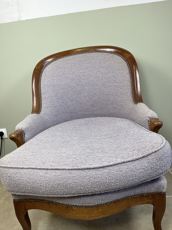 Image 1 of Lila Louis Philippe-stijl fauteuil
