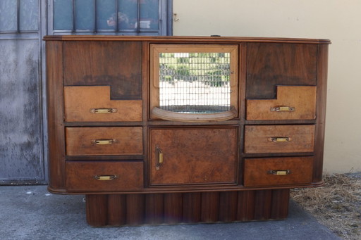 Außergewöhnlicher italienischer Art-Deco-Barschrank, um 1925