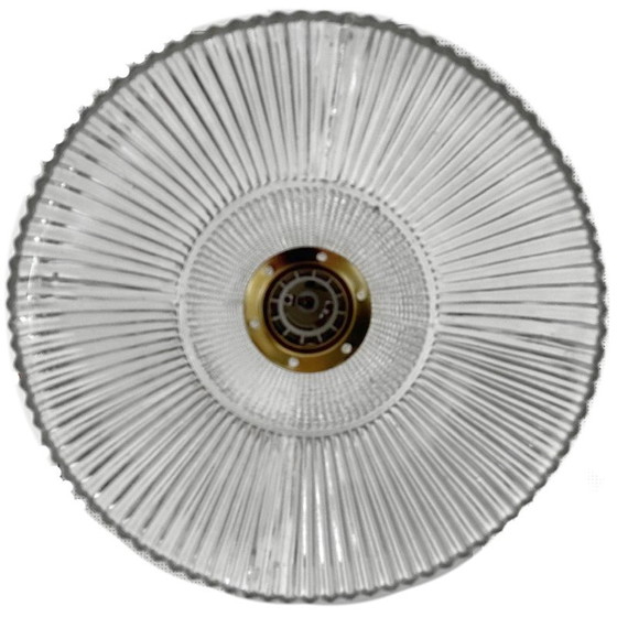 Image 1 of Lampe suspendue Holophane vintage soucoupe améliorée