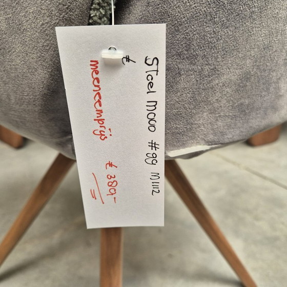 Image 1 of Dining chair Mood#99 M1112 Mobitec bicolor fabric boucle mint green