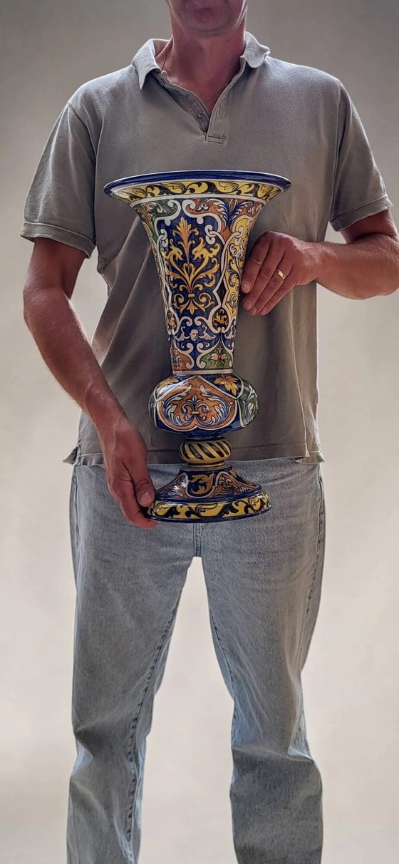 Vaso Cornet in maiolica di Nevers, Montagnon – Vasi, Porcelain (photo 9 of 10)