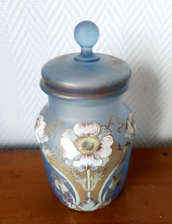 Image 1 of Art Nouveau covered vase with anemones