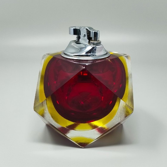 Image 1 of 1960s Stunning Table Lighter in Murano Sommerso Glass By Flavio Poli for Seguso