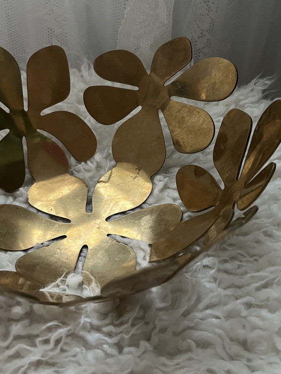 Image 1 of IKEA fruit bowl gold color - design by Monika Mulder - 1990s bowl tray