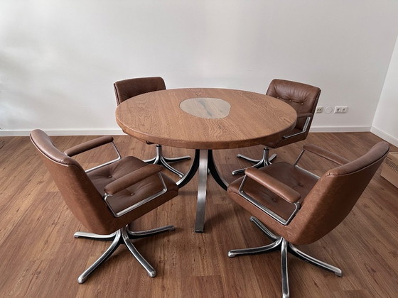 Image 1 of 4er-Set Osvaldo Borsani P126 Stühle – Cognac-Leder