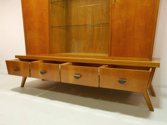 Mobile da soggiorno vintage, anni '60, vetrina di metà secolo, Germania – Credenze alte, Glass, Wood (photo 14 of 17)