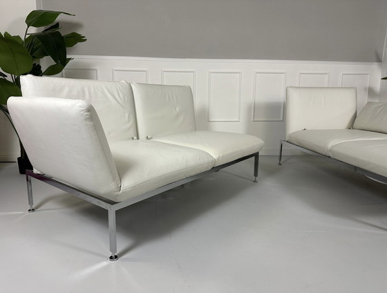 Image 1 of Brühl Roro Sofa Schlaffunktion Weiß Couch Leder