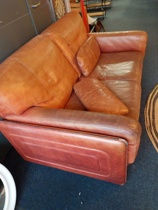 1 divano a 2 posti Baxter Acron di Marco Milisich anni '70 in pelle di bufalo