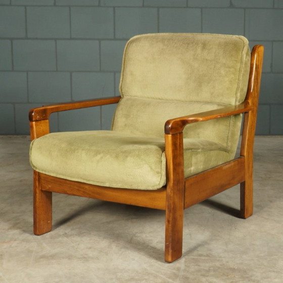 Image 1 of Vintage Deense zithoek/zitgroep – notenhout – jaren 60/70