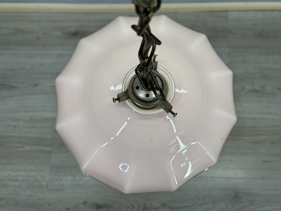 Image 1 of Lampada a sospensione antica Art Déco: vetro elegante e atmosfera senza tempo