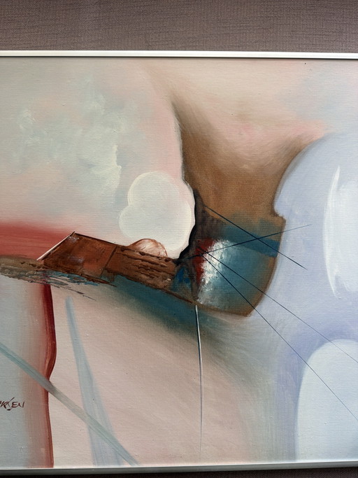 Original Abstract Oil Painting by Patricia Larsen (60x50 Cm)