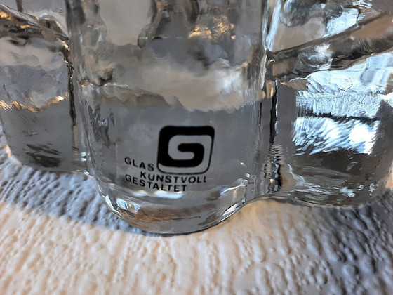 Image 1 of Vintage Georgshütte Glasdesign Theepotwarmer – IJsglas Rechaud – 15 cm | West Germany 1970