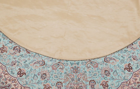 Image 1 of Oriental Handmade Tablecloth, Very Finely Crafted from Silk Threads, 100 x 100 cm
