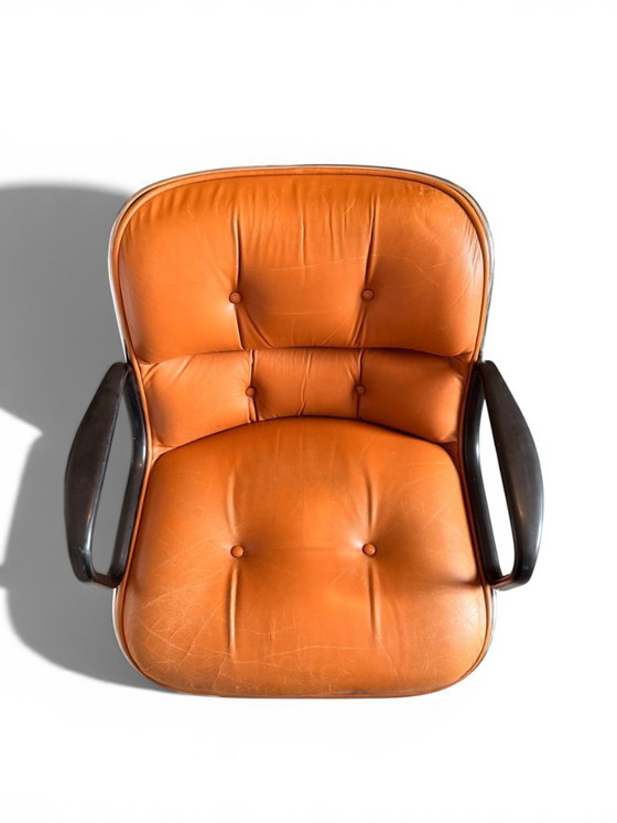Image 1 of Knoll Charles Pollock Armchair - Vintage Camel Leather