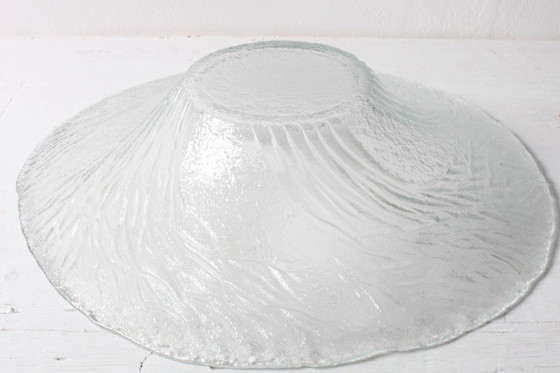 Image 1 of Mid-Century Finnish Glass Bowl / Large Forest Design Centerpiece