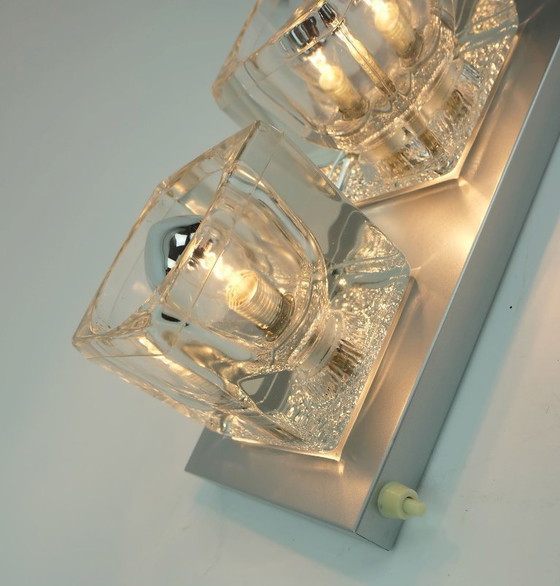 Image 1 of no. 2 of 2: vintage mid century peill & putzler SCONCE with 2 glass cubes 1960s/70s wall light