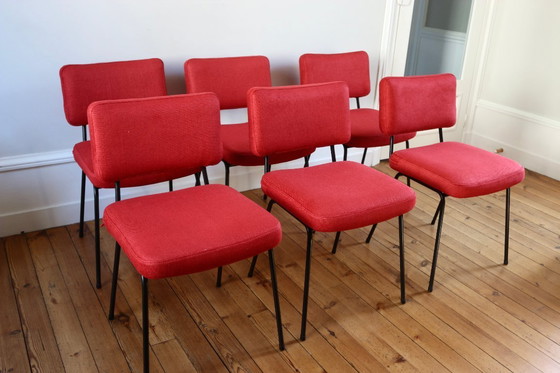 Image 1 of Série de 6 chaises moderniste vintage André Simard, Airborne 1960