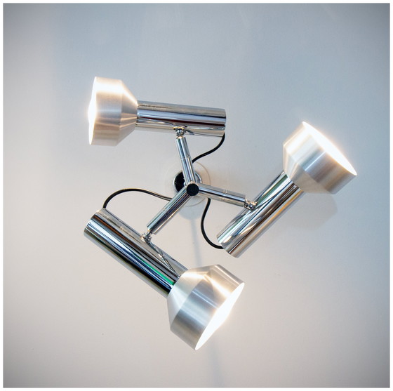 Image 1 of Design-Hängeleuchte space age 1970, 3 verstellbare verchromte Spots