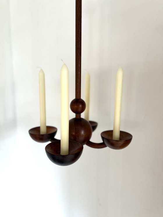 Image 1 of Vintage teak hanging candlestick, Denmark '60s