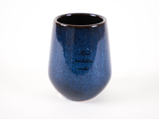 Image 1 of Navy blue ceramic vase, Danish design, 1970s, made in Denmark