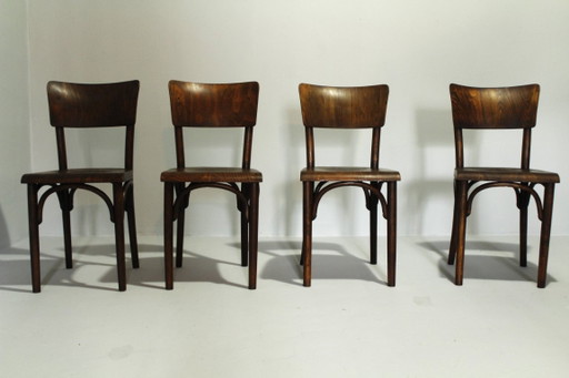 Pub Chairs from Thonet H-48, 1930s, Set of 4