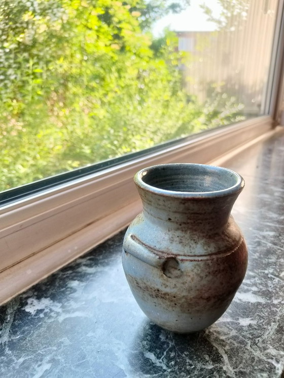 Image 1 of Vintage design stoneware vase – Hand-signed