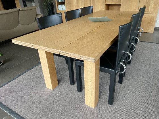 Image 1 of 6 B&B Italia leather dining chairs – vintage Italian design