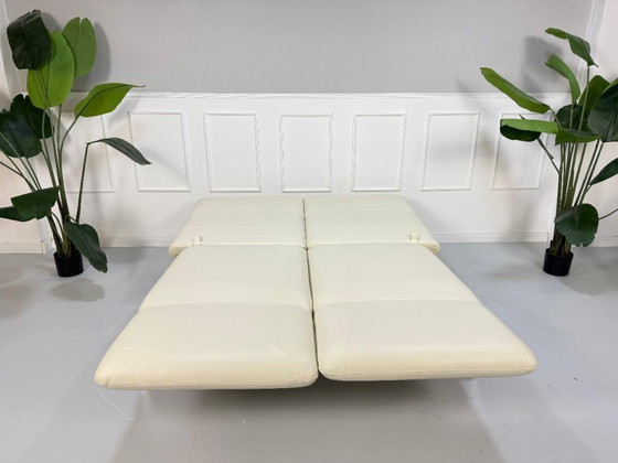 Image 1 of Brühl Roro Sofá de diseño de cuero blanco crema Sofá cama Sofá de invitados