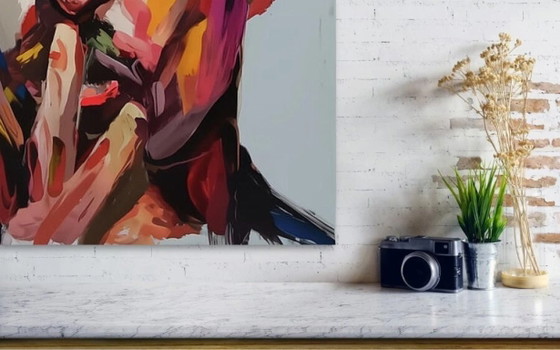 Image 1 of Hommage à David Bowie – Portrait pop art expressif | 80 × 120 cm | Impression pigmentaire sur Dibond aluminium avec finition aér