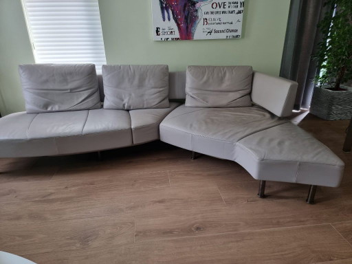 Jori Wing grey leather sofa