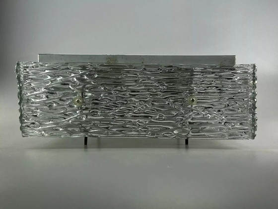 Image 1 of Lámpara de techo de los años 60 Plafoniere Kalmar Franken Ice Glass Design