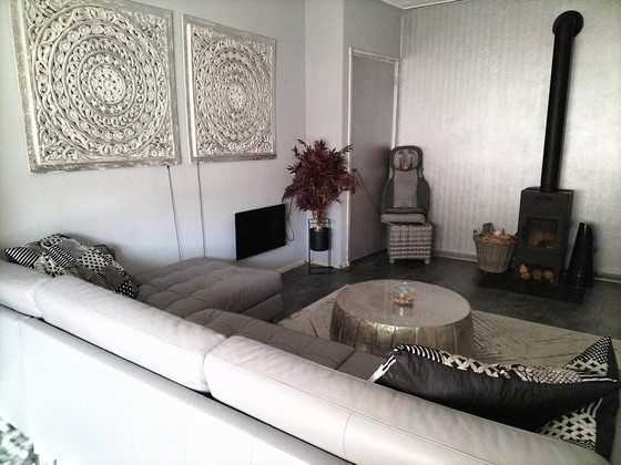 Image 1 of Ikea Landskrona 4-Seater Sofa With Chaise Longue And Grain Leather