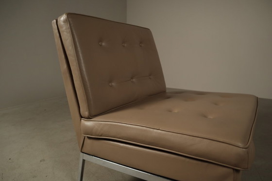 Poltrona Florence Knoll, Poltrone, Cromo, Pelle, Beige, Vintage (foto 13 di 15)