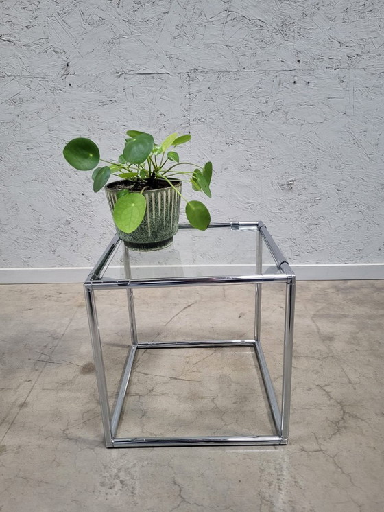 Image 1 of Poul Cadovius Serie Abstracta Modular chrome cube side table 1960s