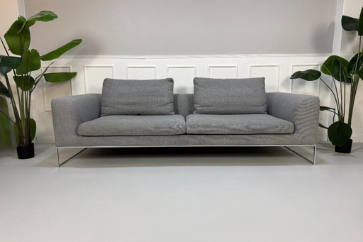 Divano di design COR Mell Lounge in tessuto grigio a 3 posti