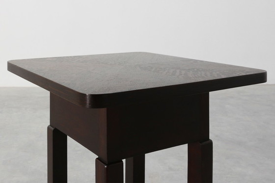 Image 1 of Mesa auxiliar cuadrada Art Déco de roble, Francia, circa 1920