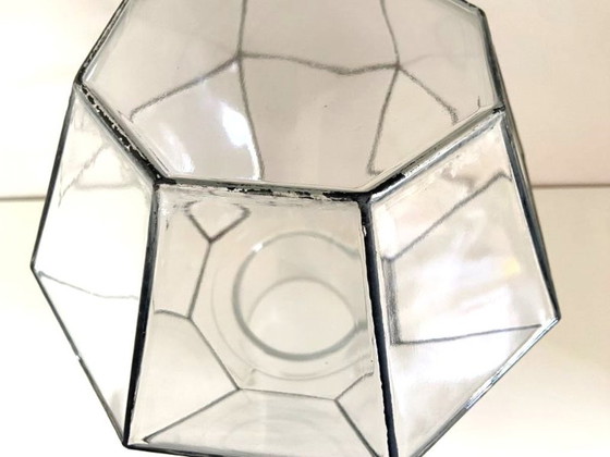 Image 1 of Lampada da soffitto vintage con paralume a globo in vetro, prodotta a Glashütte, Limburgo, Germania, nel 1960.