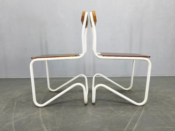 Image 1 of Set of 4 Bauhaus Cantilever Chairs, Tubular Steel, Germany 1930s