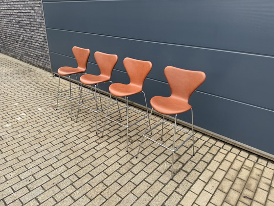 Image 1 of Fritz Hansen series 7 Bar stools Arne Jacobsen NEW!!