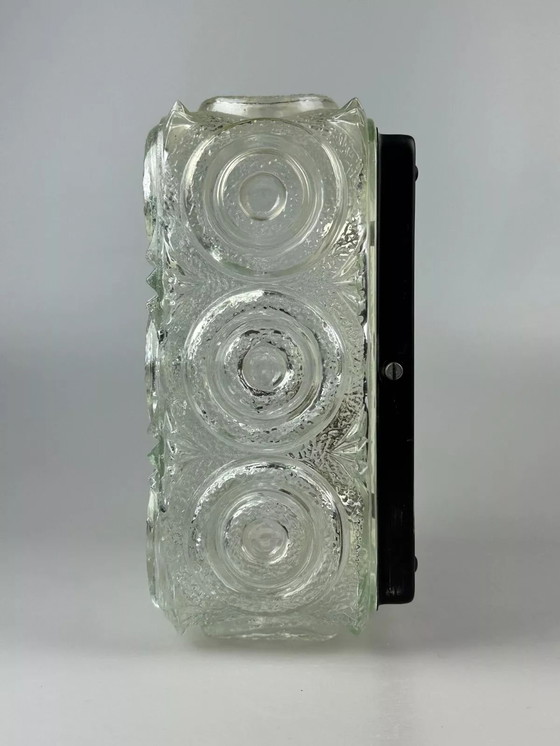 Image 1 of Lampada da soffitto anni &#39;60-&#39;70 Glashütte Limburg Germania Plafoniere in vetro e metallo