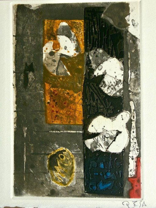 José ORTEGA (1921–1990) – Gesigneerde originele kleurengravure – 20 × 16 cm