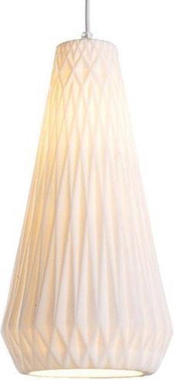 Image 1 of Hohe, weiße Origami-Pendelleuchte aus Porzellan, Habitat, 40 cm hoch