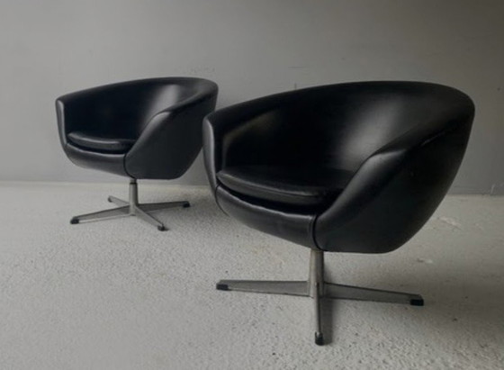 Image 1 of Sedia girevole a baccello svedese di metà secolo di Overmann