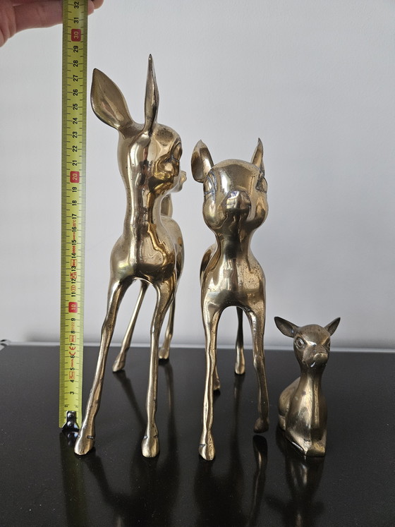 Image 1 of Brass Bambi set of 3
