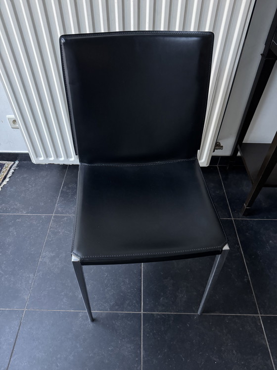 Image 1 of Tavolo da pranzo di design Bonaldo con 6 sedie in pelle Lia di Zanotta