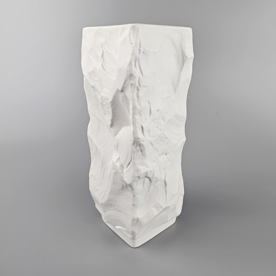Image 1 of Vintage White Porcelain Vase Made by Seltmann & Weiden. Number 912/3. 1970s, Germany. On Art Vase. Matt White Porcelain.