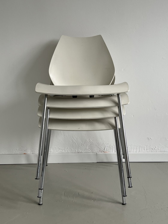 Image 1 of Maui Chairs Set Of 4 White Kartell Vico Magistretti